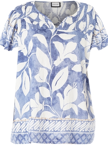 Gozzip - Juliana Bluse, Blå/off-white